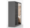 MULTI 31 gardróbszekrény - 183 cm, Szürke/Fekete Fényes