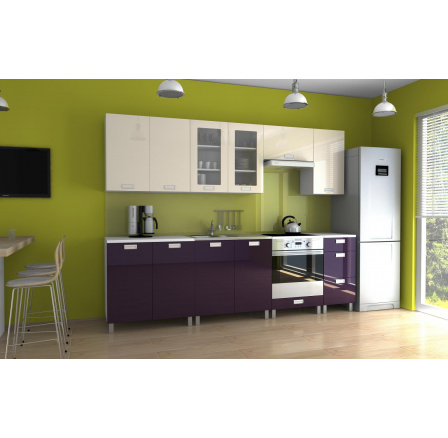 Kuchyňská linka Parkour MDR 260 jasmín/fialový lesk