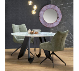 GIOVANI étkezőasztal, Zöld márvány hatás/Fekete