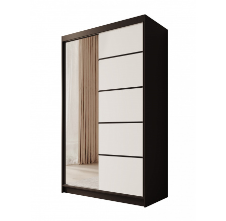 Castello 120 Gardróbszekrény Fekete+Fehér