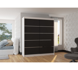 Tolóajtós szekrény SPECTRA 180 Fehér+Fekete