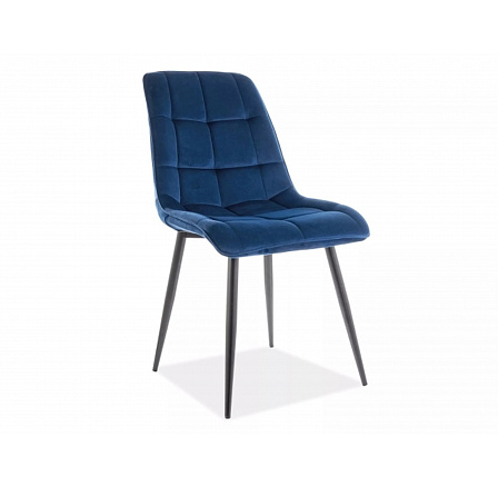 Étkezőszék CHIC VELVET, kék Bluvel 86/fekete