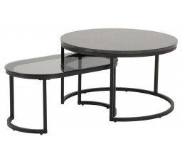 Spiro dohányzóasztal készlet, füstös ovális