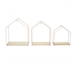 3 polcos készlet Rózsaszín házikó