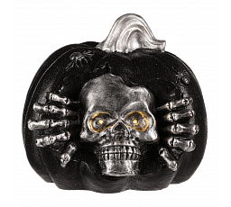 Tök koponyával - Halloween, magnézium, LED világítás