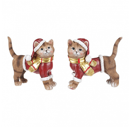 Macska - karácsonyi figura, poliésztergyanta, S méret, vörösesbarna, 2-féle mix, ár 1 db-ra értendő Macska - karácsonyi figura, poliésztergyanta, S méret, vörösesbarna, 2-féle mix, ár 1 db-ra értendő