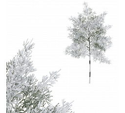 Tuja - műág, hossza 44 cm, havas