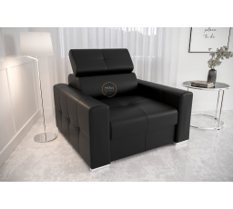 FOTEL MARGO SKÓRA NATURALNA - Skóra czarna