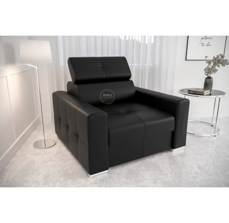 FOTEL MARGO SKÓRA NATURALNA - Skóra czarna