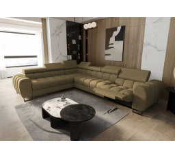 NAROŻNIK ROZKŁADANY ASPEN MAX RELAX 330x260 CM - Odcienie oliwkowego , lewa