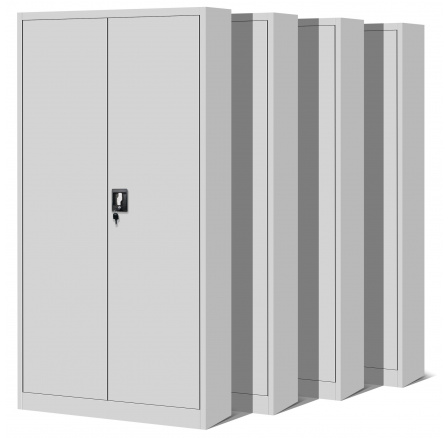 4 db-os irodai fém iratszekrény JAN, 900 x 1850 x 400 mm, szürke