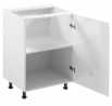 Konyhai alsó szekrény - ASPEN D60 Jobb, Fehér/Fehér fényes