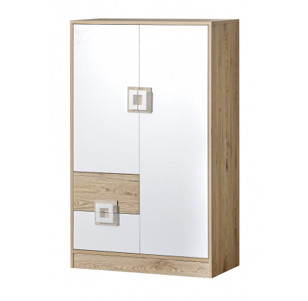 Komoda NICO 07, Světlý Dub/Bílá/Světlý Dub