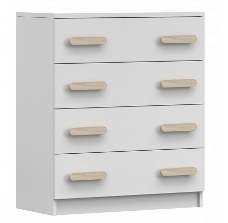 Komód 4S SMYK I - 02, Fehér Matt/Sonoma