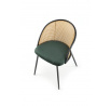 Étkezőszék K508, Sötétzöld/Rattan/Fekete