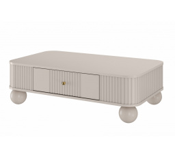 Stolik kawowy z szufladą Vesper 103x60 cm - kaszmir / złote uchwyty