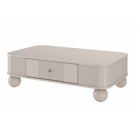 Stolik kawowy z szufladą Vesper 103x60 cm - kaszmir / złote uchwyty