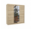 SANTIAGO 200 tolóajtós és tükrös ruhásszekrény Sonoma+Sonoma