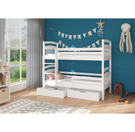 Kétszemélyes emeletes ágy ADA 180x80 Fehér