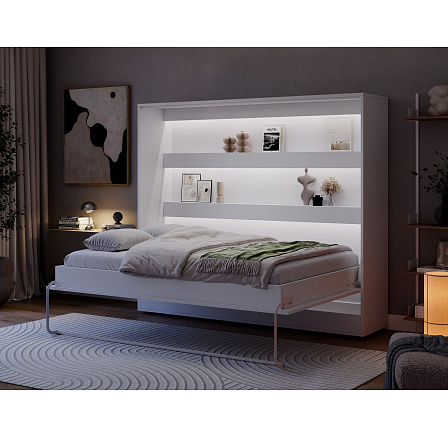 Devesto Vízszintes Fali Ágy 140 Fehér LED Fehér 200x140 Devesto Vízszintes Fali Ágy 140 Fehér LED Fehér 200x140