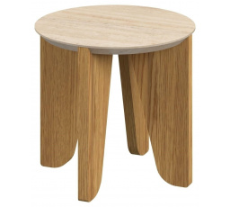 Kerek Dockland konferencia asztal. 50 cm           travertin/tölgy