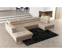 NAROŻNIK ROZKŁADANY TOSCANIA MAX II 170x350x220 - lewa , Odcienie beżu