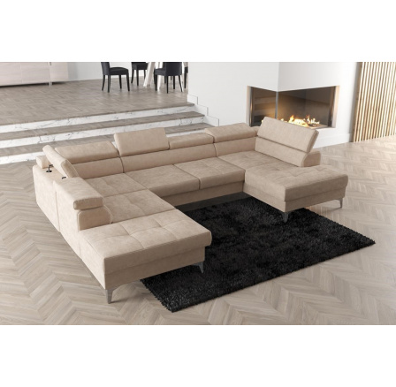 NAROŻNIK ROZKŁADANY TOSCANIA MAX II 170x350x220 - lewa , Odcienie beżu