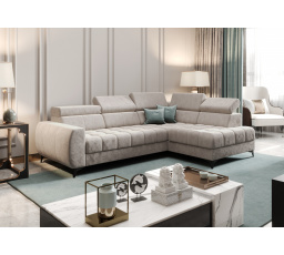 NAROŻNIK ROZKŁADANY PORTO MINI 170X255 CM - prawa , Odcienie beżu