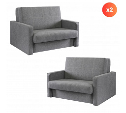 Zestaw 2x Fotel Do Spania Dwuosobowy MILAN 2 Szary