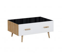 BRILLO ST konferencia asztal, Ribeck tölgy + matt fehér