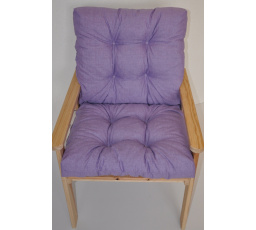 Polstr na zahradní křeslo s nízkým opěradlem - látka fialový melír