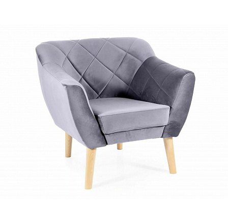 KARO 1 VELVET fotel, Szürke Bluvel 14/Bükk KARO 1 VELVET fotel, Szürke Bluvel 14/Bükk
