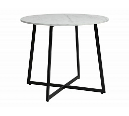 LUNA étkezőasztal, Fehér márvány hatás/Fekete matt