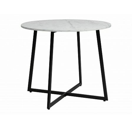 LUNA étkezőasztal, Fehér márvány hatás/Fekete matt