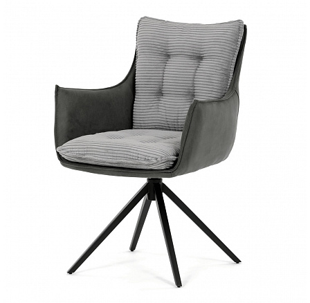 Jídelní židle, šedá, manšestrová látka, DCH-D1345 GREY2