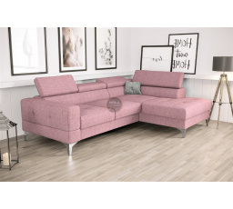 NAROŻNIK TOSCANIA MINI Z FUNKCJĄ SPANIA 170x250 CM - Odcienie różu , prawa