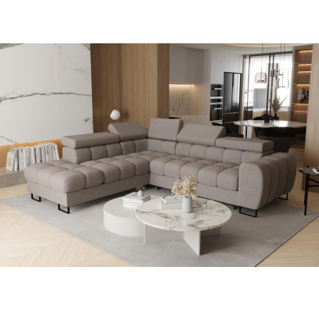 NAROŻNIK ROZKŁADANY ASPEN 260x225 CM - lewa , Odcienie szarości NAROŻNIK ROZKŁADANY ASPEN 260x225 CM - lewa , Odcienie szarości
