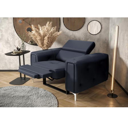 FOTEL ORION RELAX SKÓRA NATURALNA - Skóra granatowa