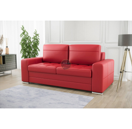 SOFA VERONA III 190 CM SKÓRA NATURALNA - Skóra czerwona