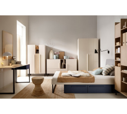 SERGIO 3 gyerekszoba, Bézs-homok/Olajozott tölgy/Királykék