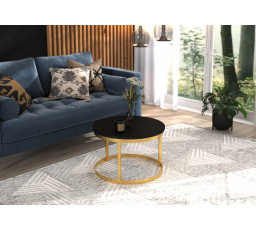 RINEN Dohányzóasztal Arany+Fekete