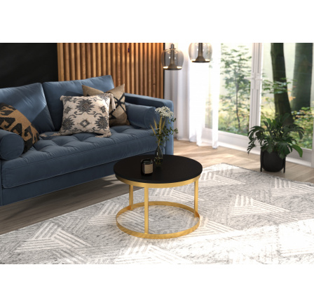 RINEN Dohányzóasztal Arany+Fekete