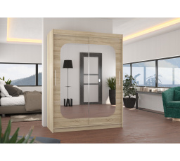 Tolóajtós szekrény tükörrel CLEVER 150 Sonoma+Sonoma