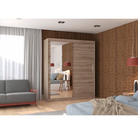 Tolóajtós szekrény tükörrel TOM 180 Truffle+Truffle