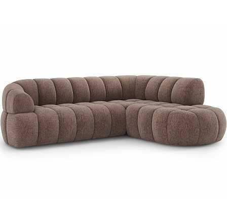Tontano corner sofa with sleeping function and electrically extendable seat, brown chenille, right-hand Kendell 21 183x77 Right Tontano corner sofa with sleeping function and electrically extendable seat, brown chenille, right-hand Kendell 21 183x77 Right