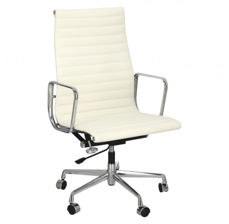 Irodai szék CH1191T fehér bőr/króm
