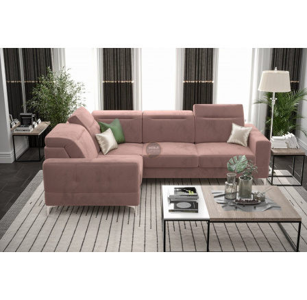 NAROŻNIK MALIBU 250X180 CM - lewa , Odcienie Różu