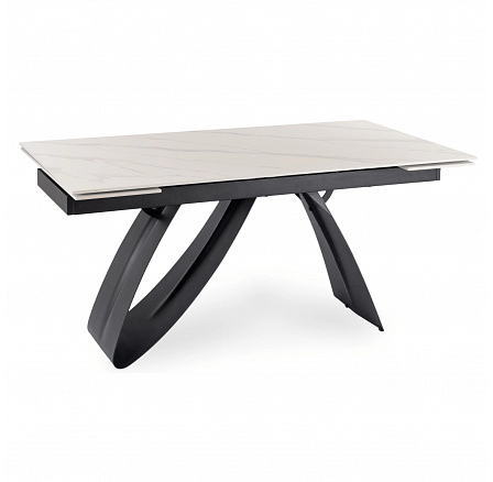 Stół DEVON Ceramiczny Rozkładany 160-220 cm Biały Marmur/Czarny