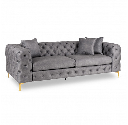 Sofa SORRENTO 3S Trzyosobowa Szara Welurowa