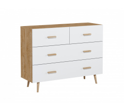 BRILLO K2S2S komód, Ribeck tölgy + Fehér matt